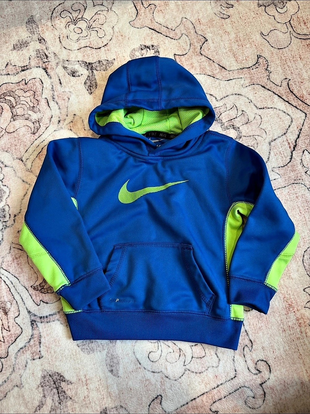 Nike Therma-FIT Color Block Hoodie Blue & Green Size 3T